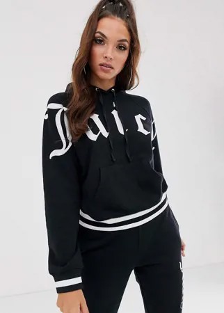 Худи с логотипом в готическом стиле Juicy Couture-Черный