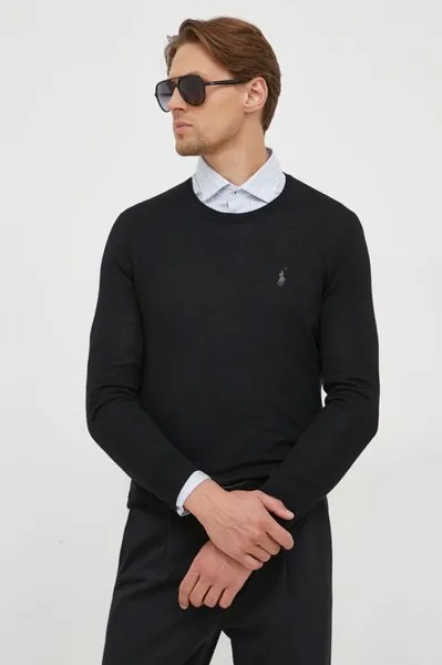 Шерстяной свитер Polo Ralph Lauren, черный