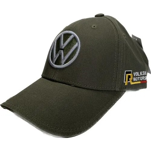 Бейсболка бини VOLKSWAGEN Мужская бейсболка Фольксваген / VOLKSWAGEN мужская кепка, размер 55-58, зеленый