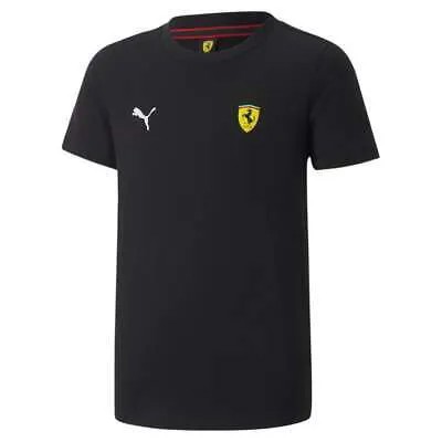 Футболка Puma Sf Race с круглым вырезом и короткими рукавами для подростков, черные повседневные топы для мальчиков