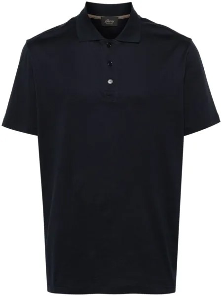 Brioni рубашка поло в рубчик, синий