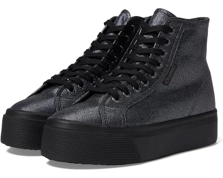 Кроссовки Superga 2708 hi top lame, черный