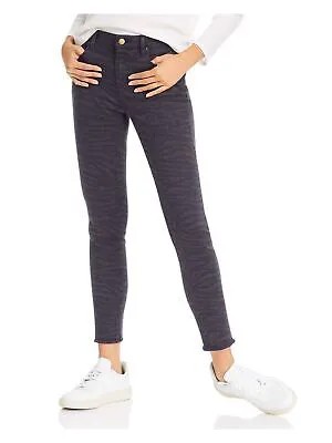 Женские черные укороченные джинсы скинни с животным принтом и карманами на молнии AQUA Размер: 30