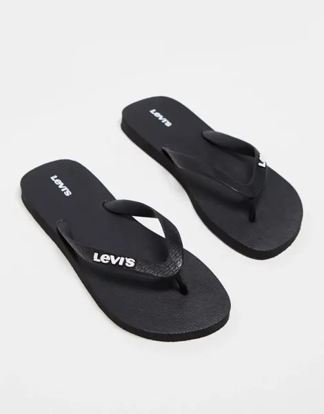 Черные сандалии с логотипом Levi's Dixon