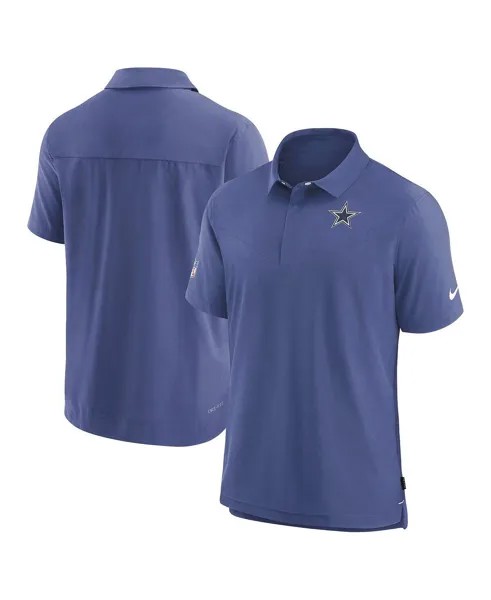 Мужская темно-синяя рубашка-поло dallas cowboys sideline lockup performance Nike, синий