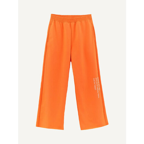 Школьные брюки палаццо  Bell Bimbo, демисезон/лето, нарядный стиль, карманы, размер 152, оранжевый