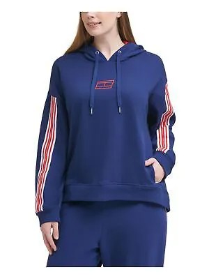 TOMMY HILFIGER SPORT Женская синяя толстовка с длинными рукавами и логотипом для активного отдыха Top Plus 0X