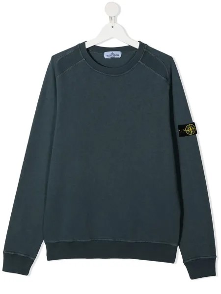 Stone Island Junior толстовка с контрастной строчкой и нашивкой-логотипом