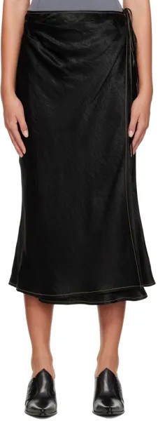 Черная юбка-миди с запахом Acne Studios, цвет Black