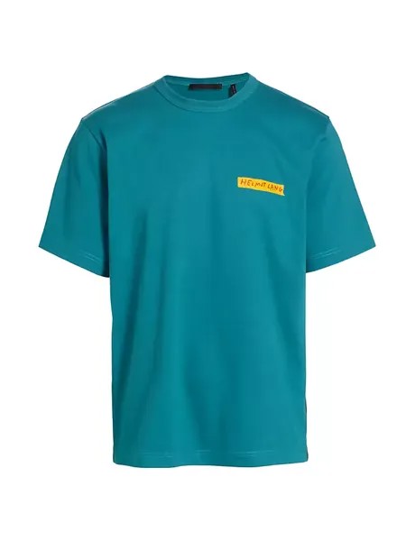 Капсульная хлопковая футболка Helmut Lang, цвет river