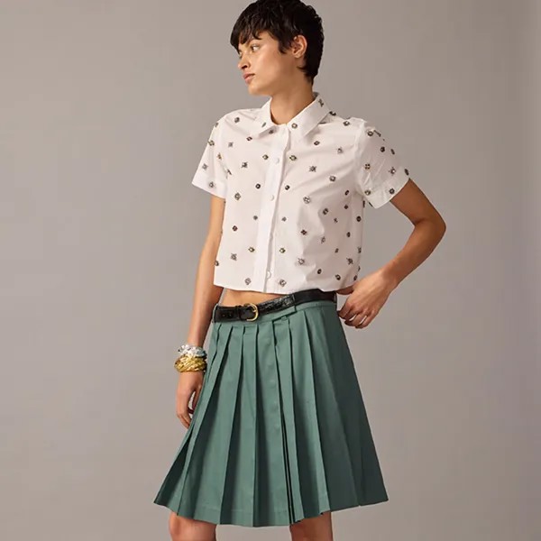 Рубашка из коллекции Gamine Jewel J.Crew, белый