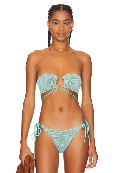 Топ бикини Bond Eye Margarita Bandeau, цвет Aqua Lurex