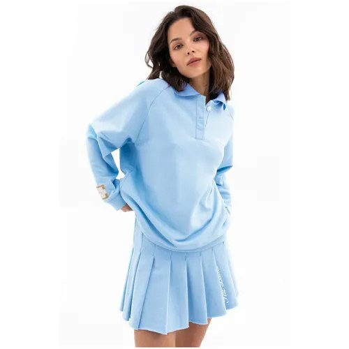 Свитшот-поло с рукавом реглан OUT OF OFFICE SKY BLUE Label B