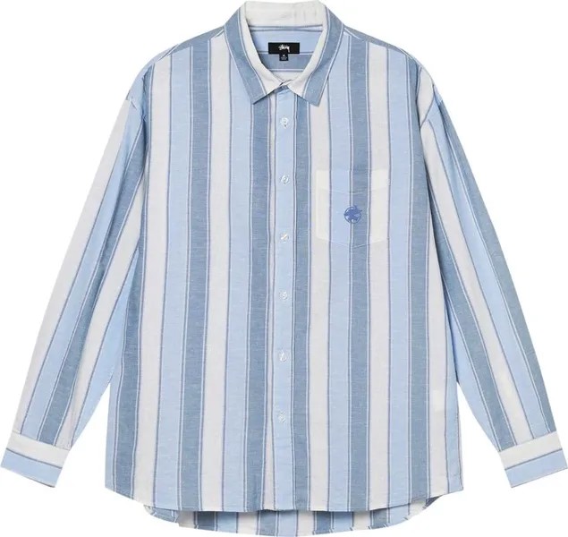 Рубашка Stussy Wide Striped Shirt 'Blue Stripe', синий
