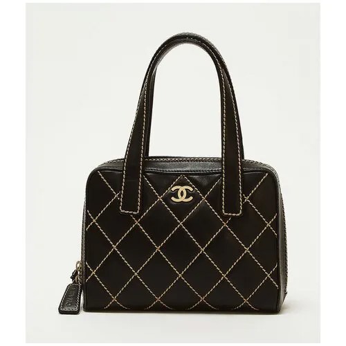 Ресейл сумка Chanel, Surpique Zip Around, Черный, Отличное
