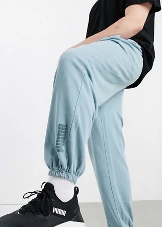 Синие выбеленные джоггеры в стиле oversized Puma Plus-Синий