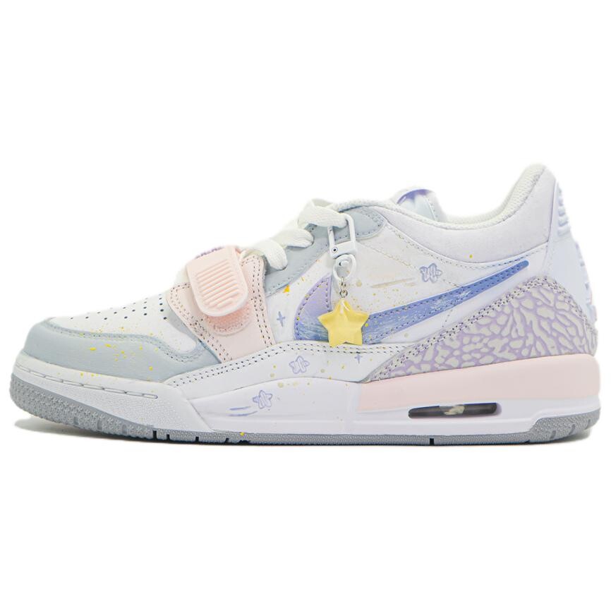 Кроссовки Air Jordan 1 Vintage Basketball Shoes Women's Low-top Pink/Purple, розовый