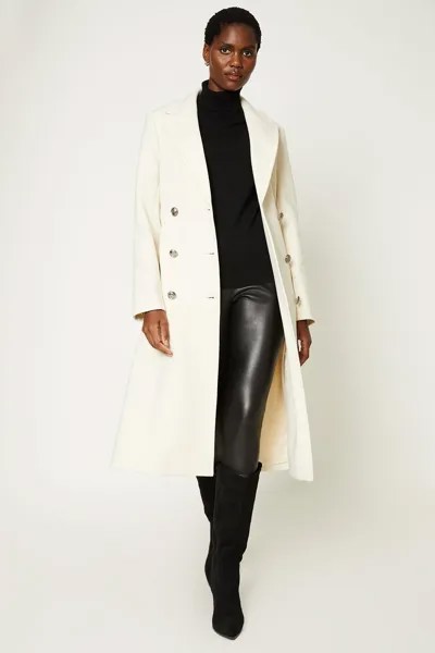 Саржевое пальто с поясом Wallis, белый