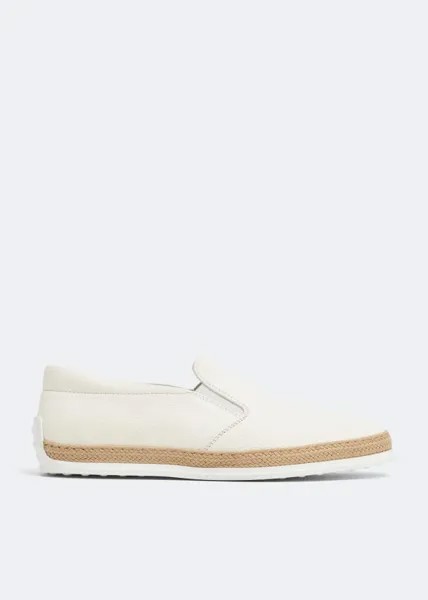Лоферы TOD'S Leather slip-on loafers, белый