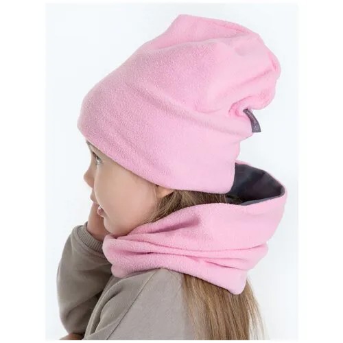 Комплект шапка и снуд Bambinizon ШАСНУД-Ф-РОЗ, размер: 50-52, цвет: розовый