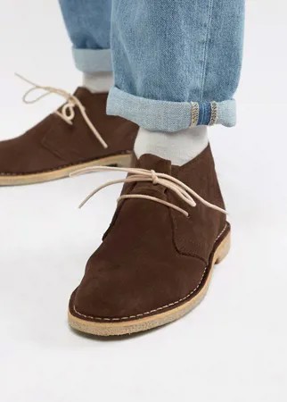 Коричневые замшевые дезерты ASOS DESIGN-Коричневый