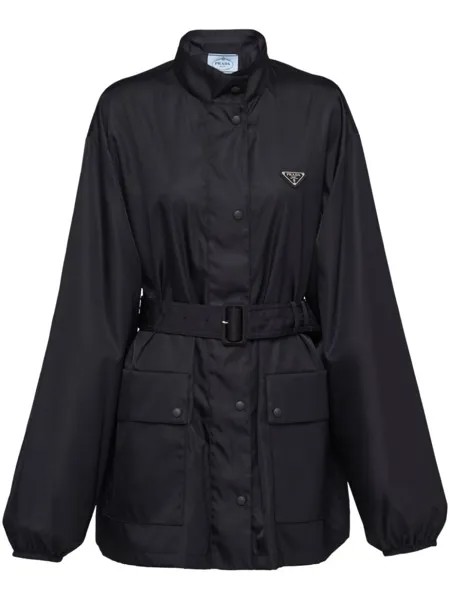 Prada плащ с поясом, черный