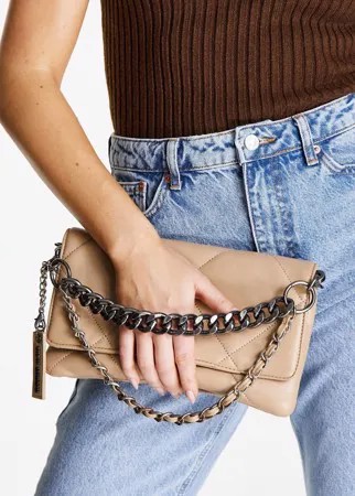 Бежевая стеганая сумка через плечо Steve Madden-Зеленый цвет