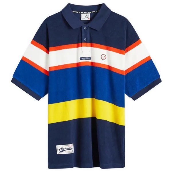 Поло Aape Stripe Polo Shirt, темно-синий