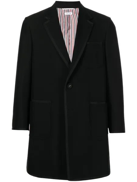 Шерстяное пальто Thom Browne, черный