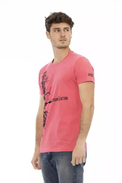 Хлопковая мужская футболка Trussardi Action, розовый