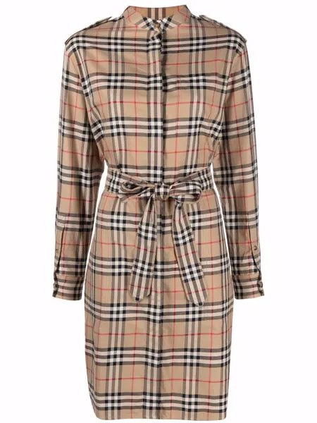Burberry платье-рубашка с длинными рукавами