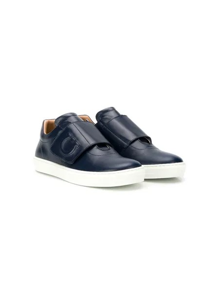 Salvatore Ferragamo Kids кроссовки с T-образным ремешком на липучке