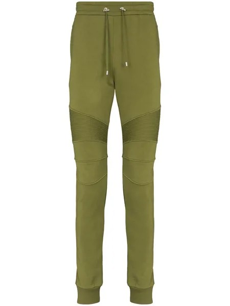 Balmain спортивные брюки в рубчик с логотипом