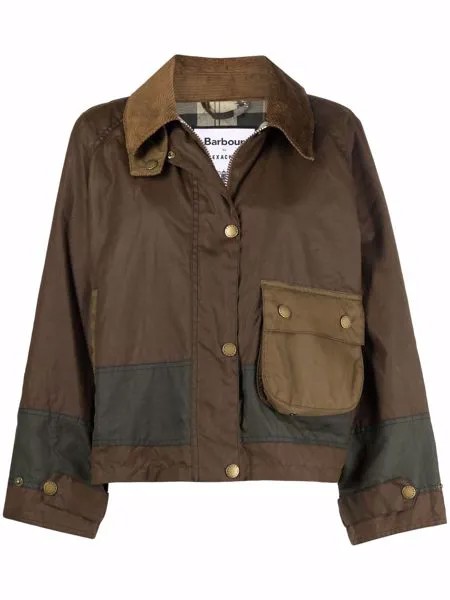 Barbour однобортная куртка в технике пэчворк