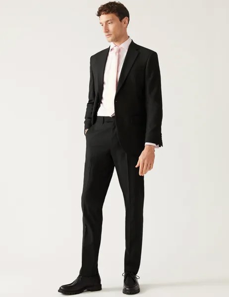 Пиджак стандартного кроя из эластичной ткани Marks & Spencer, черный