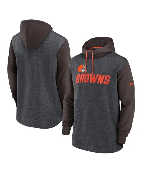 Мужской темно-серый коричневый пуловер с капюшоном Cleveland Browns Surrey Legacy Nike