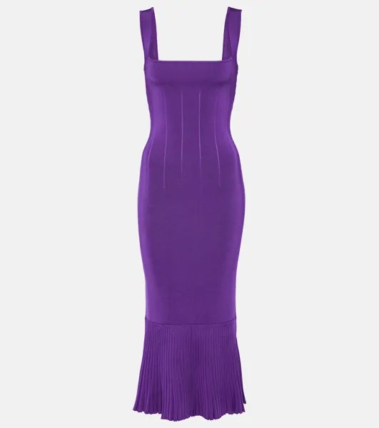 Платье миди atalanta с оборками Galvan, фиолетовый