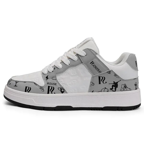 Кроссовки Loz Skateboarding Shoes Unisex Low-top White/Gray, белый/серый