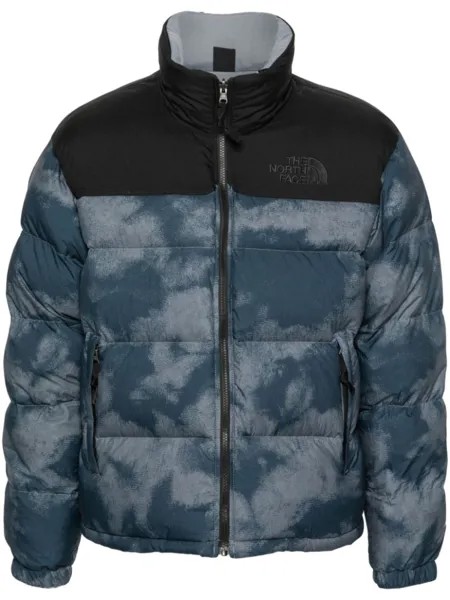 The North Face пуховик с вышитым логотипом, синий