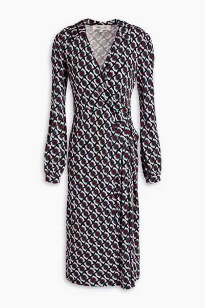 Платье Bogna из джерси с драпировкой и принтом Diane Von Furstenberg, виноград