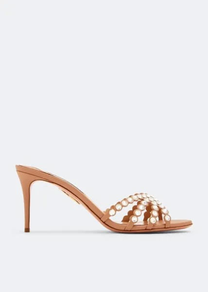 Мюли AQUAZZURA Tequila 75 mules, розовый