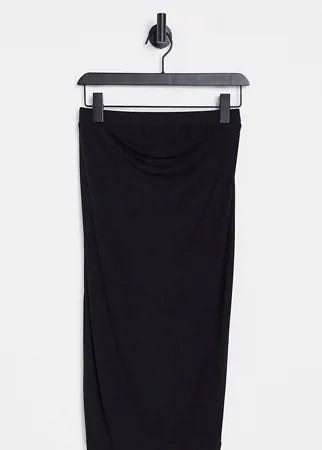 Черная трикотажная юбка-карандаш миди ASOS DESIGN Maternity-Черный цвет