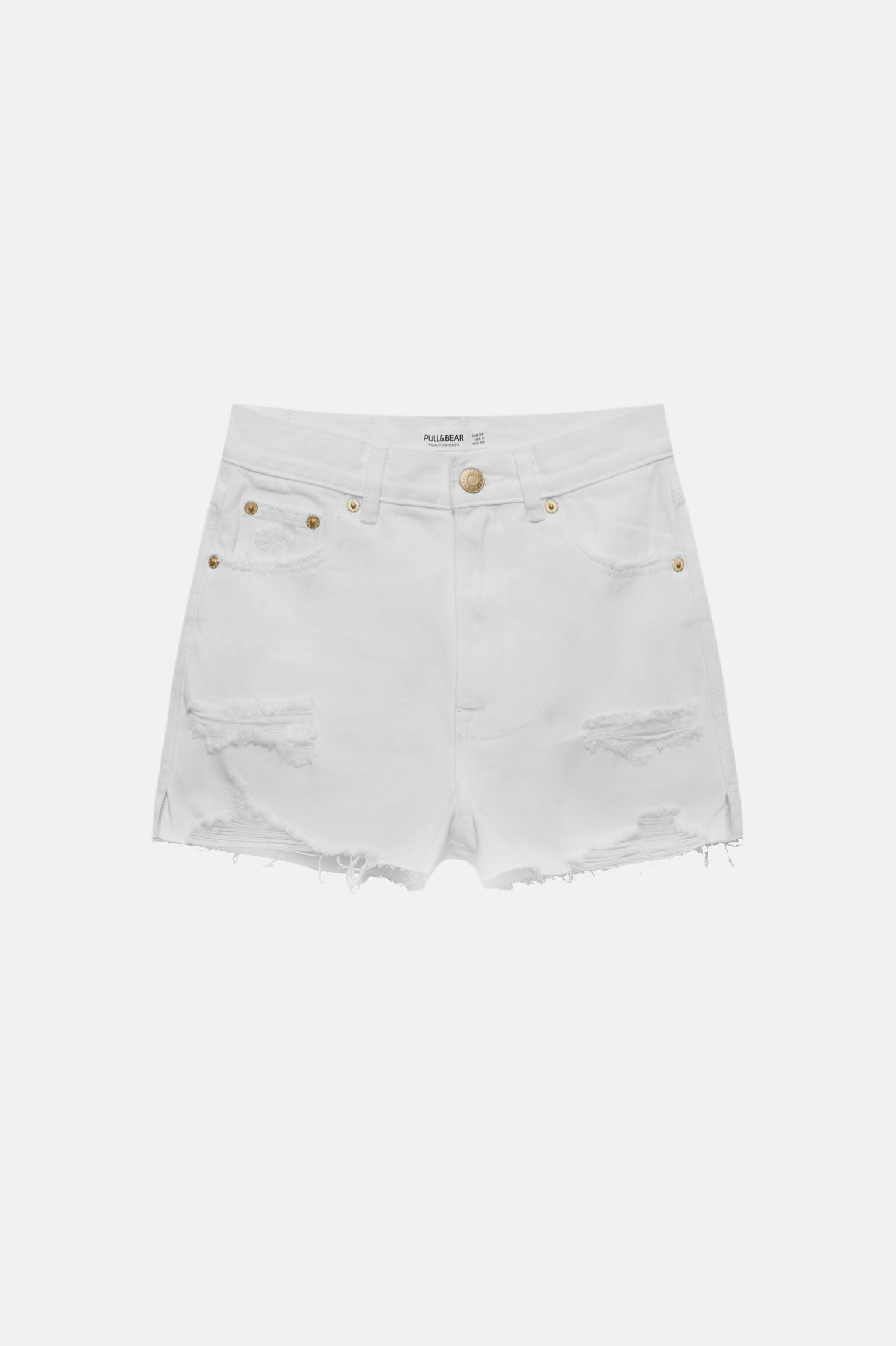 Шорты женские Pull&Bear PUL550686146 белые 42 EU. Доставка из-за рубежа.
