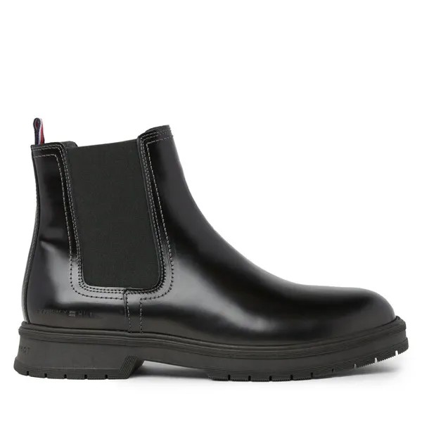 Вьетнамки Tommy Hilfiger Chelsea Hilfiger W Abrasivato Lth Chels FM0FM04675 Black BDS, черный