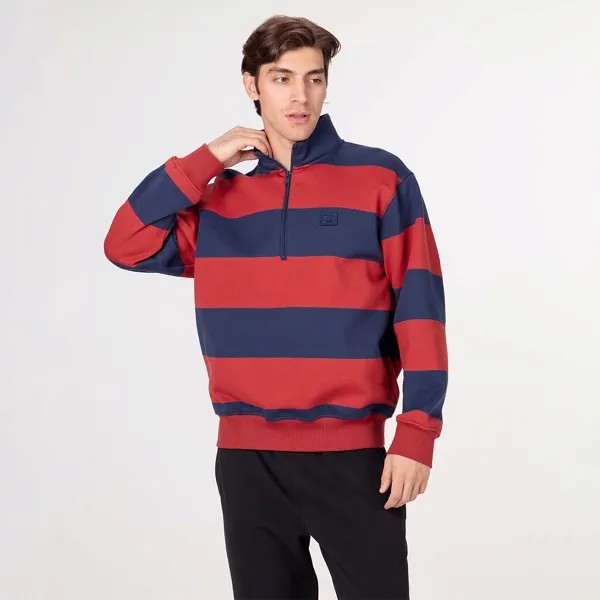 Мужской свитшот Street Beat Half Zip Striped Pullover Fleece