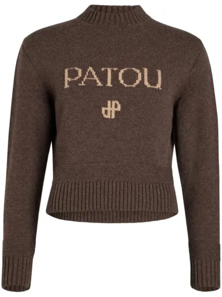 Patou джемпер с вышитым логотипом, коричневый