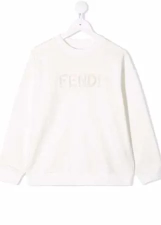 Fendi Kids толстовка с вышитым логотипом