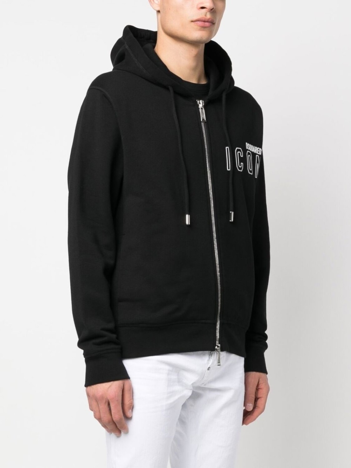 Dsquared2 худи на молнии с логотипом, черный