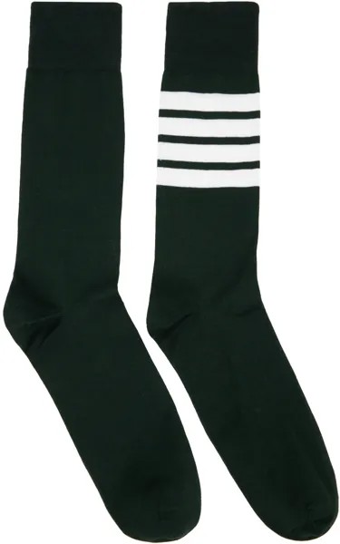 Зеленые носки с 4 полосками Thom Browne