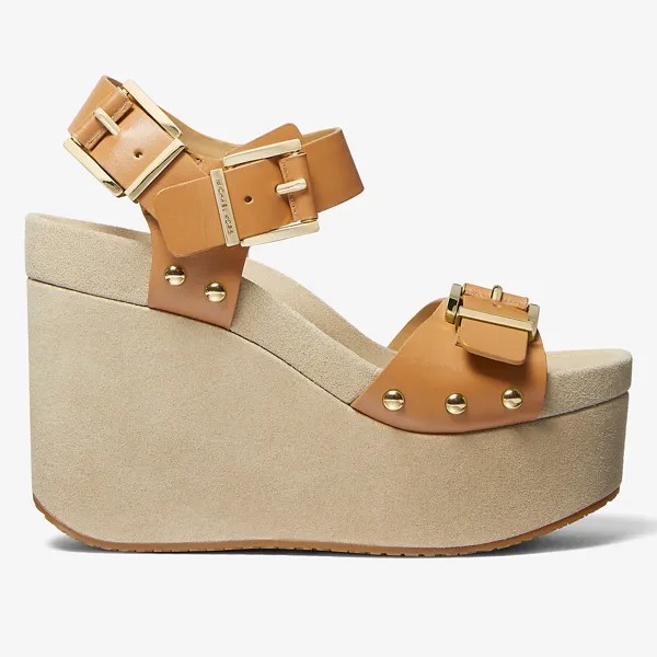 Босоножки Michael Michael Kors Colby Leather Wedge, светло-коричневый